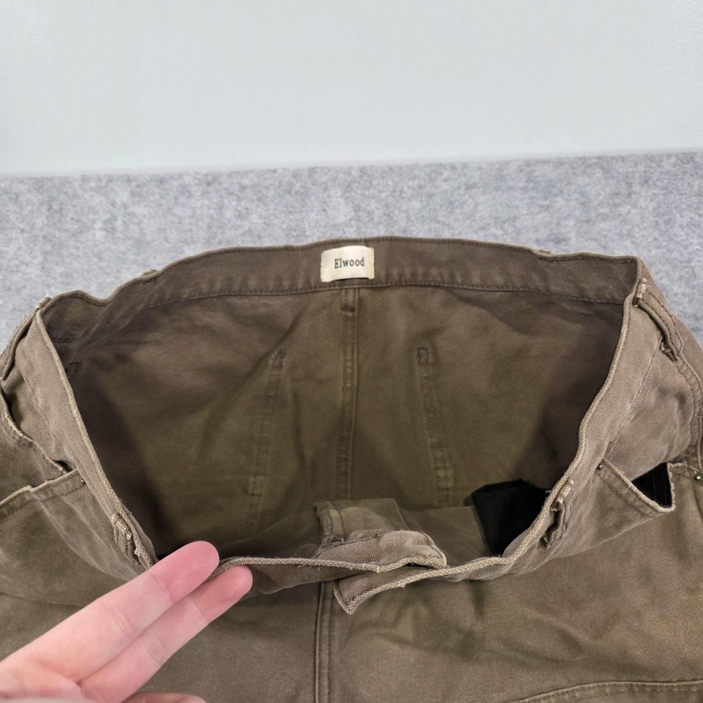 Elwood Pants Men 38x32 Brown Canvas Carpenter Double Knee Front Workwear Utility - Picture 7 of 16